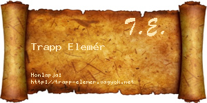 Trapp Elemér névjegykártya