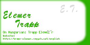 elemer trapp business card